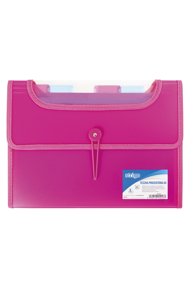 Mapa plastic extensibil A4, 6 compartimente, roz SF032