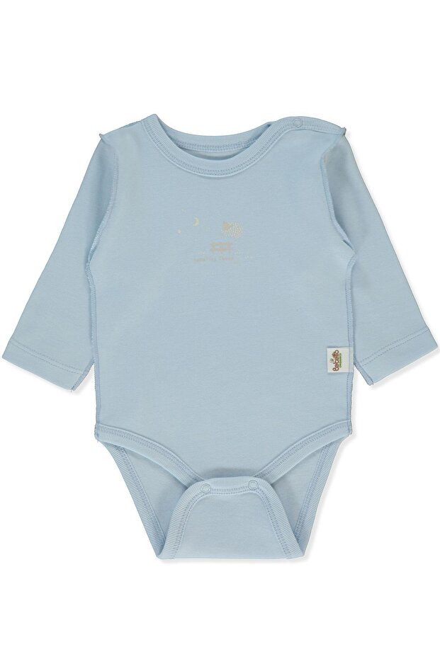 Organic Interlock Long Sleeve Body Ay (Organic Sleepy Sheepy) Blue
