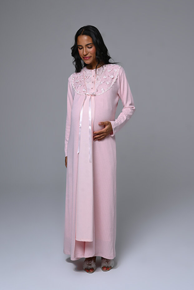 Long Length Maternity Nightgown Set of 2
