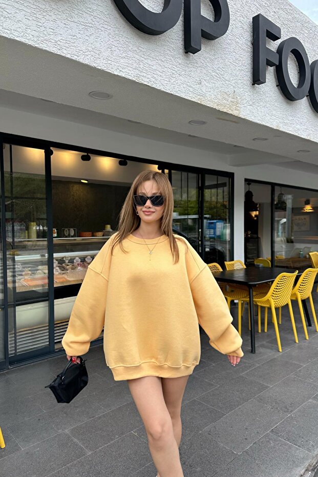 Ribanalı Basic Sweat Oranj - 2