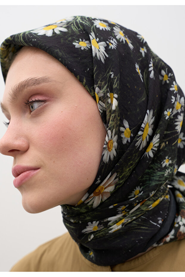 وشاح تيني دايز بنمط قطن فيسكوز أسود - 4