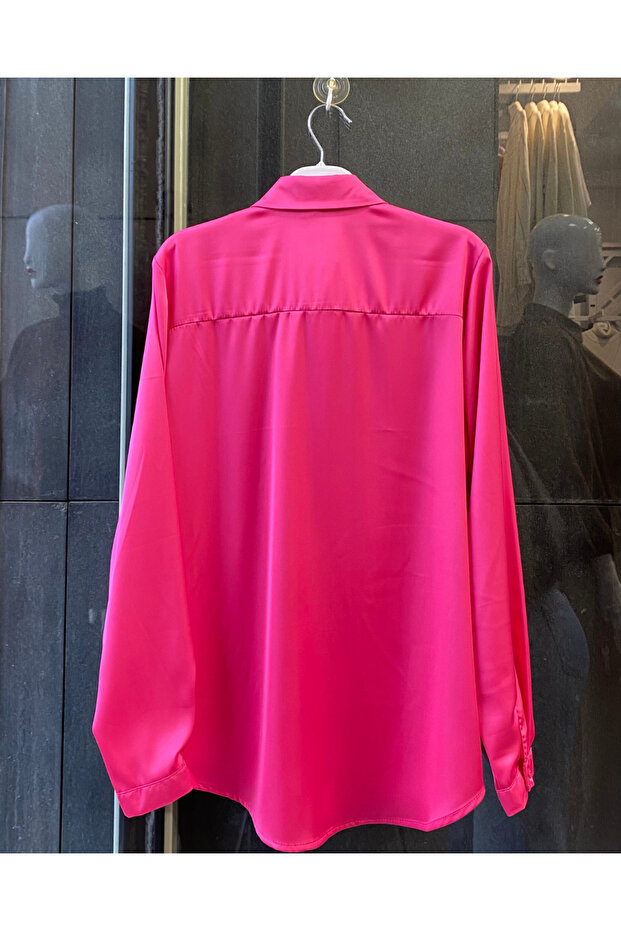 Saten Yüzeyli Fitted Gömlek - 5