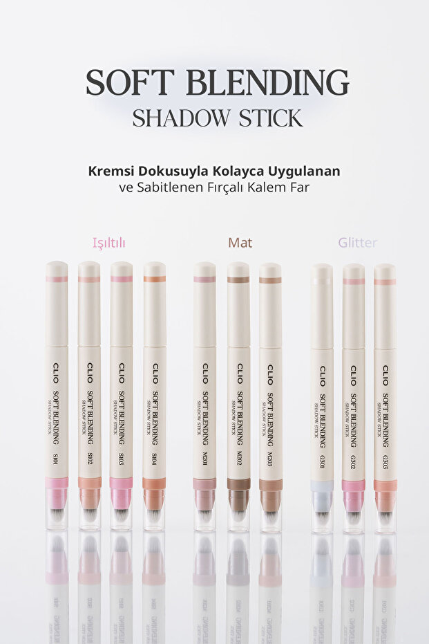 Kremsi, Kolayca Uygulanan ve Sabitlenen Fırçalı Kalem Far Soft Blending Shadow Stick (G301) - 8