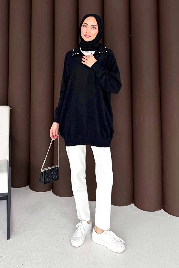 Taşlı Triko Tunik 70-2467 - 1