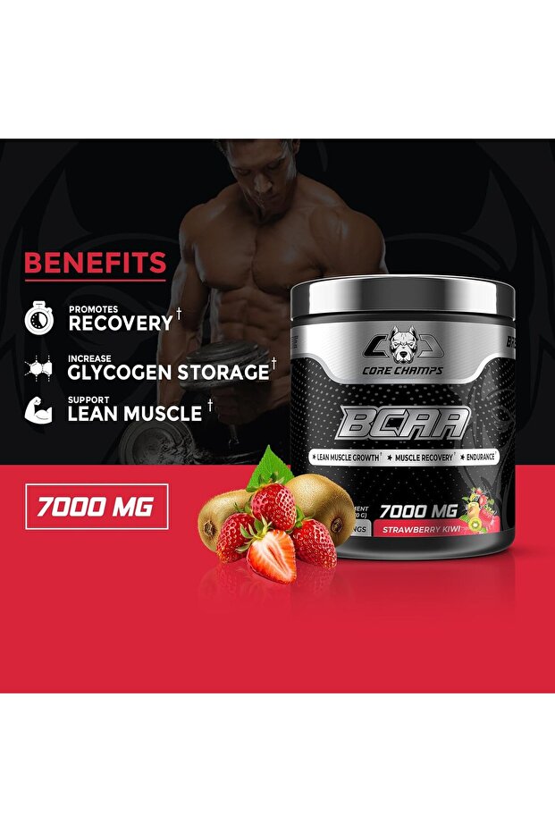 BCAA Powder 7000mgHigh Leucine Content | 30 Servings (Strawberry Kiwi)