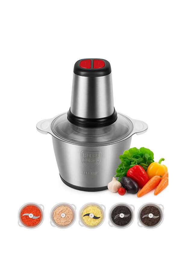 Electric Meat Chopper Machine – 500W 5-Speed Food Chopper with 5L Stainless Steel Bowl,