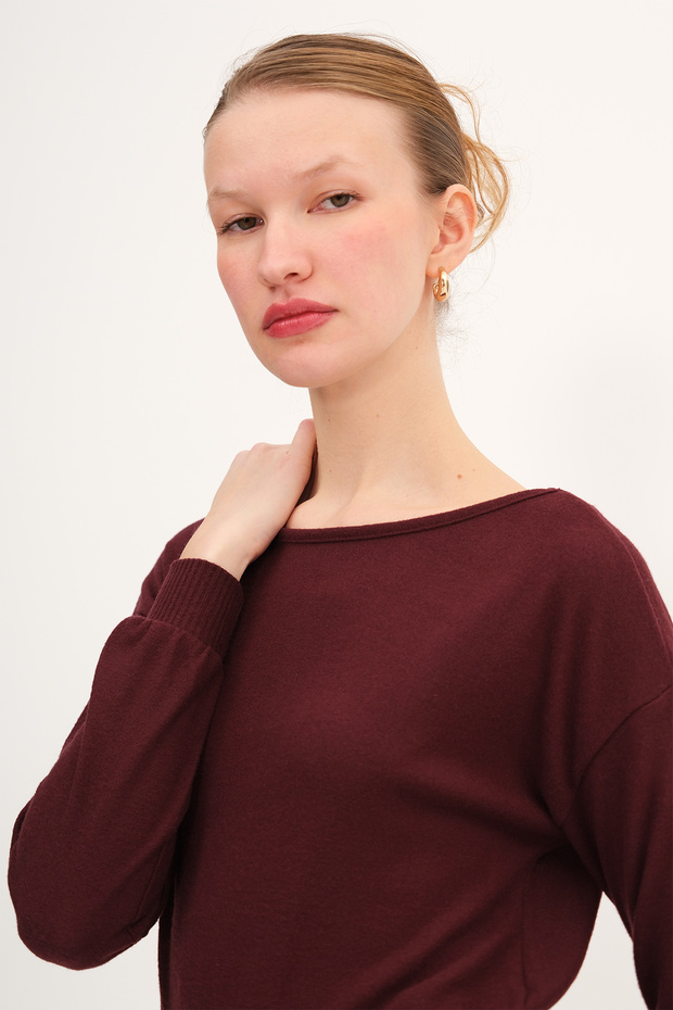 Kayık Yaka Basic Bluz B12260 - 2