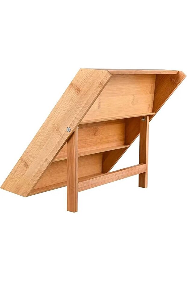 Goldwhirl 3-Tier Bamboo Standing Shelf Organizer – Suitable for Use on Countertops and Inside Drawers, Foldable - 2