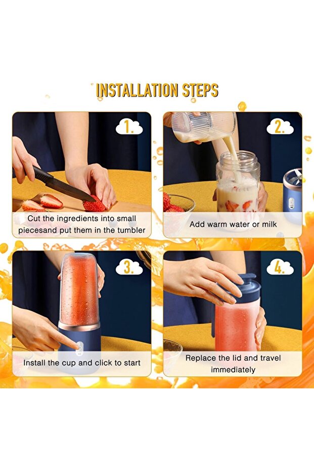 Portable Blender, Blender Juicer Juice Cup Fruit Blender - 4