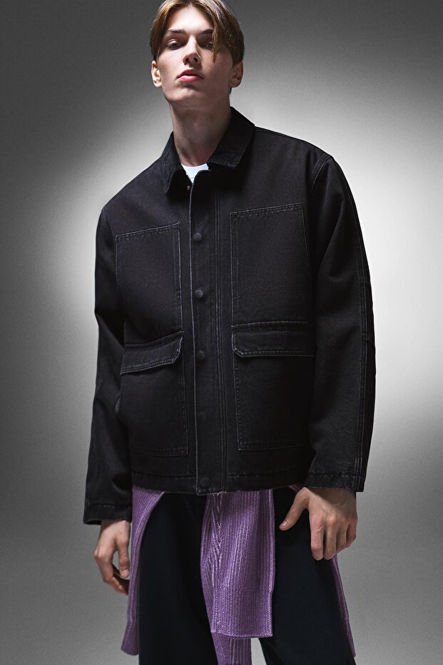 Cepli denim ceket - 1