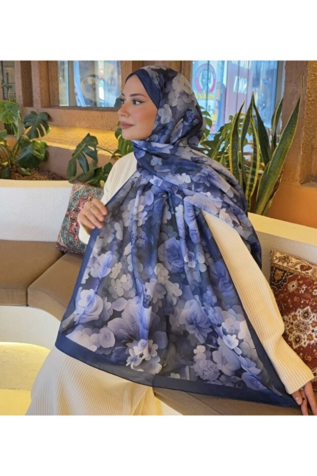 Mineleşarp Autumn Color Tones Soft Pattern Transition Cotton Shawl - 4