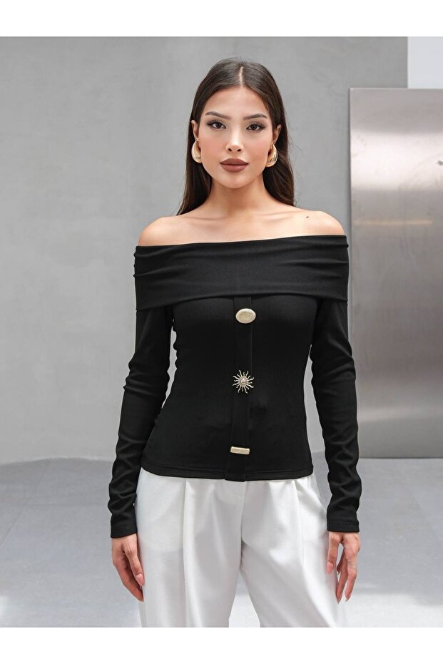 MADONNA YAKA ÜÇ DÜĞMELİ BLUZ - 7