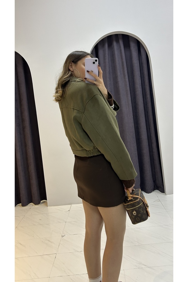 Süet Crop Ceket - 5