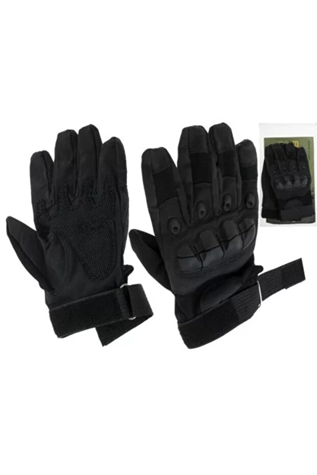 Tactical Gloves with Protective Elements, Size XL, Black - 7