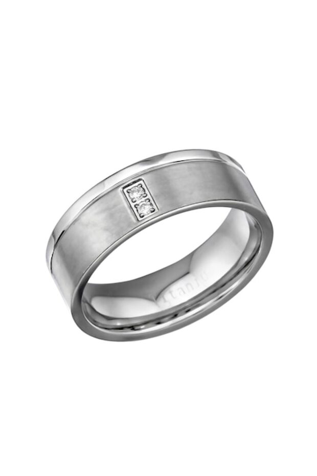 Titanium ring, classic model A4S27988, Silver - 1