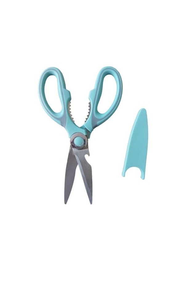 Kitchen Scissors with Cap, Turquoise, 21 cm, HML50