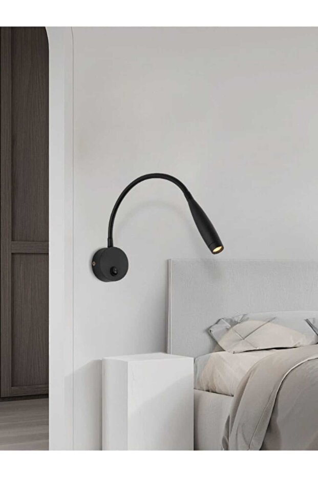 مصباح جداري حلزوني LED B518-023، 3 أوضاع إضاءة - مصباح جداري أسود فاخر