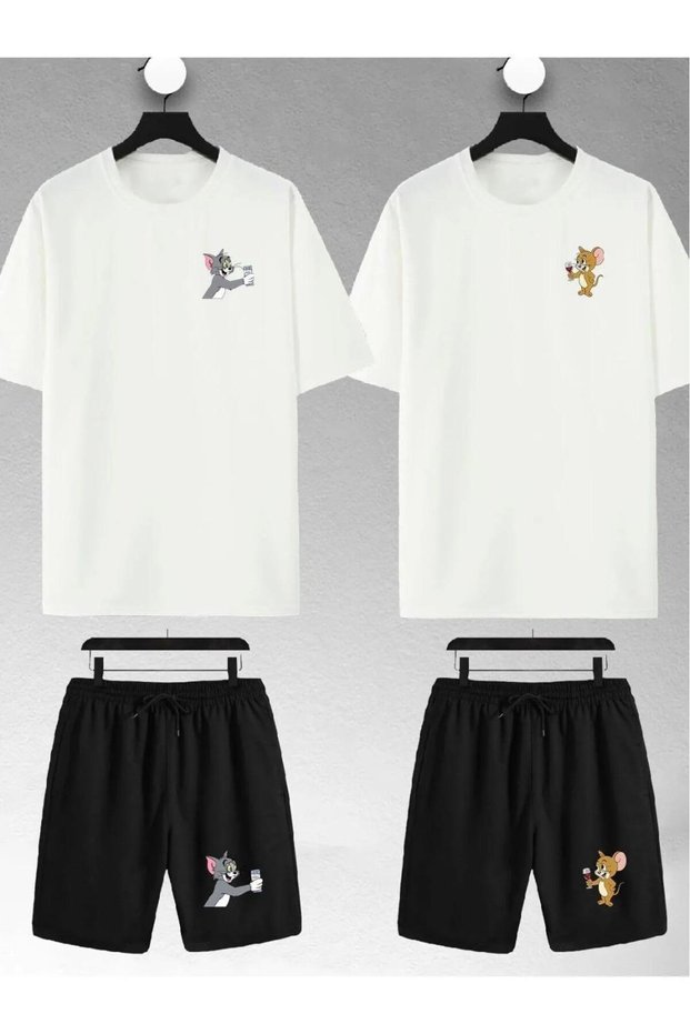Unisex Summer Top and Bottom Couple Set