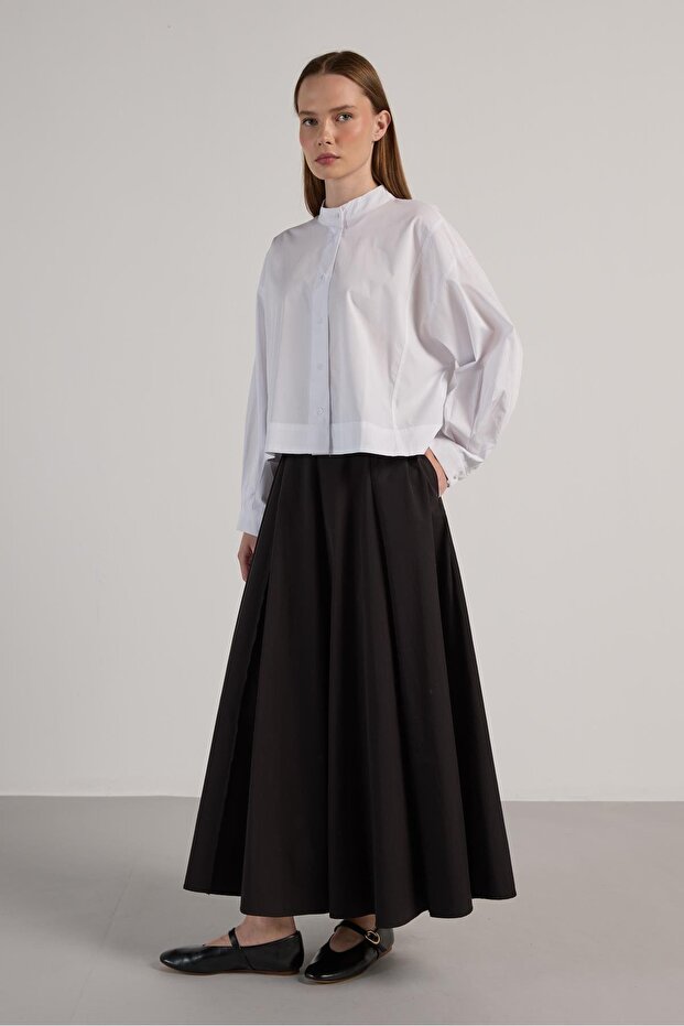 Women's White Design Oversize Short Shirt 30019
