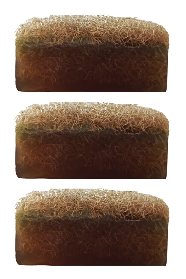 Set of 3 Pumpkin Fiber Olive Oil Soap (Peeling Effect)