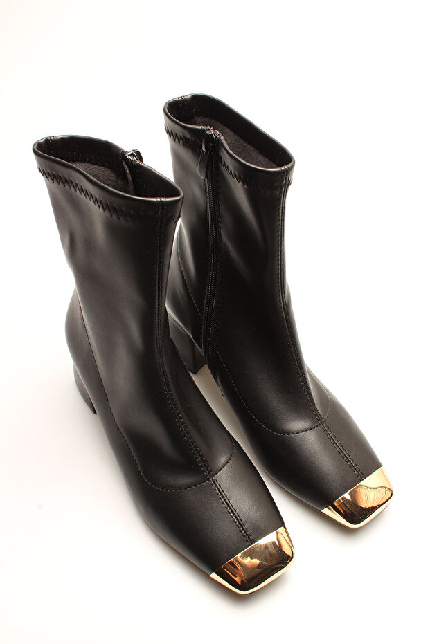 SİYAH CİLT STREÇ KADIN BOT - 1