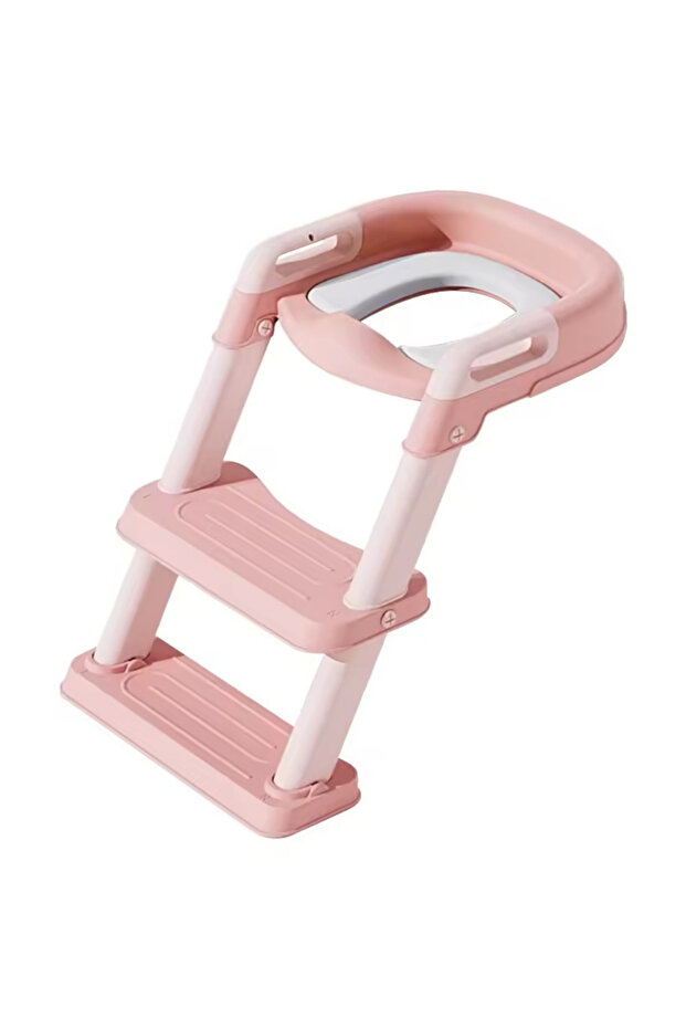- Foldable Baby Potty Trainer Seat With Step Stool - Pink