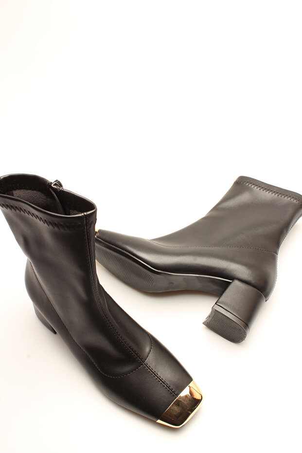 SİYAH CİLT STREÇ KADIN BOT - 4