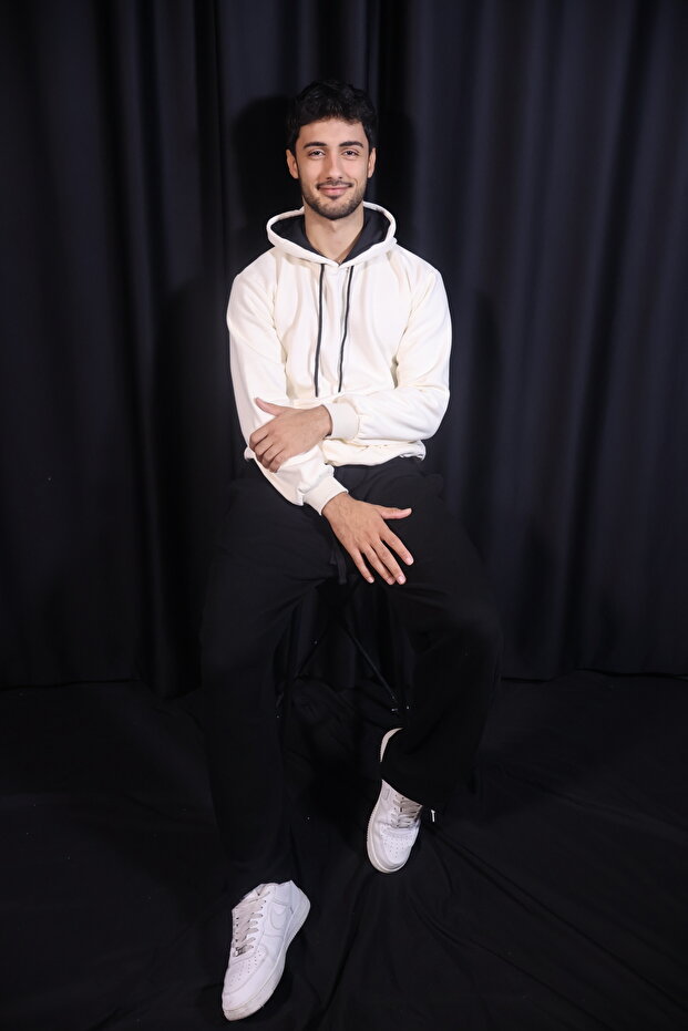 MERİNS KAPÜŞONLU BASIC SWEATSHIRT - 4