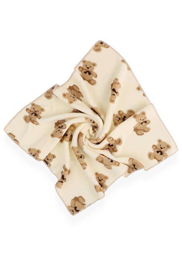 95076 Bear Patterned Wellsoft Baby Blanket - 3