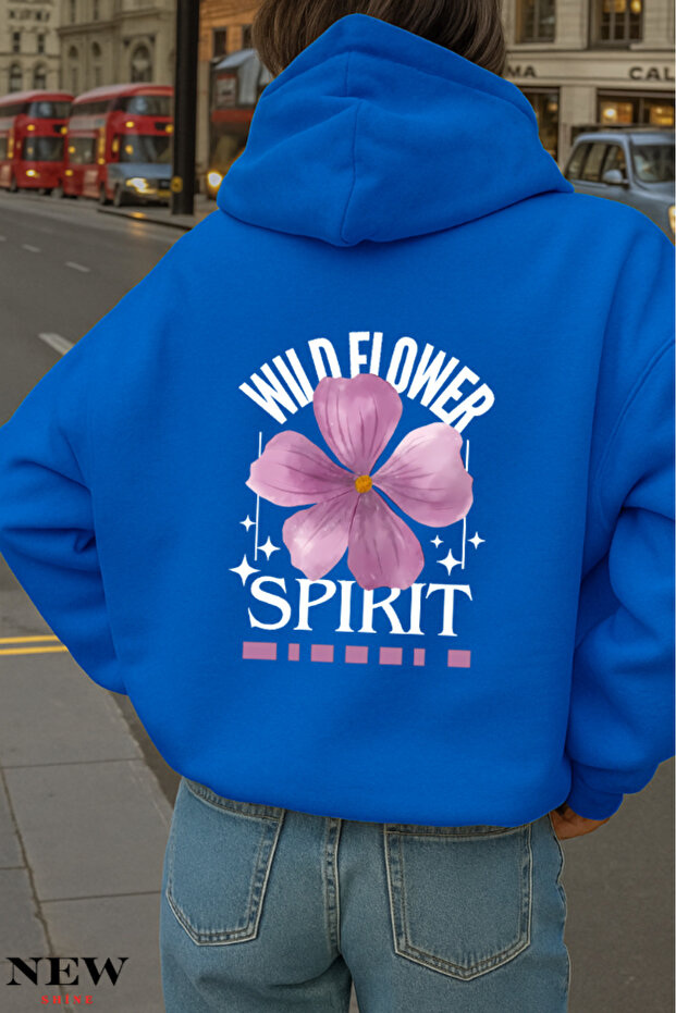 Wild Flower Spirit Printed Hooded Sweatshirt