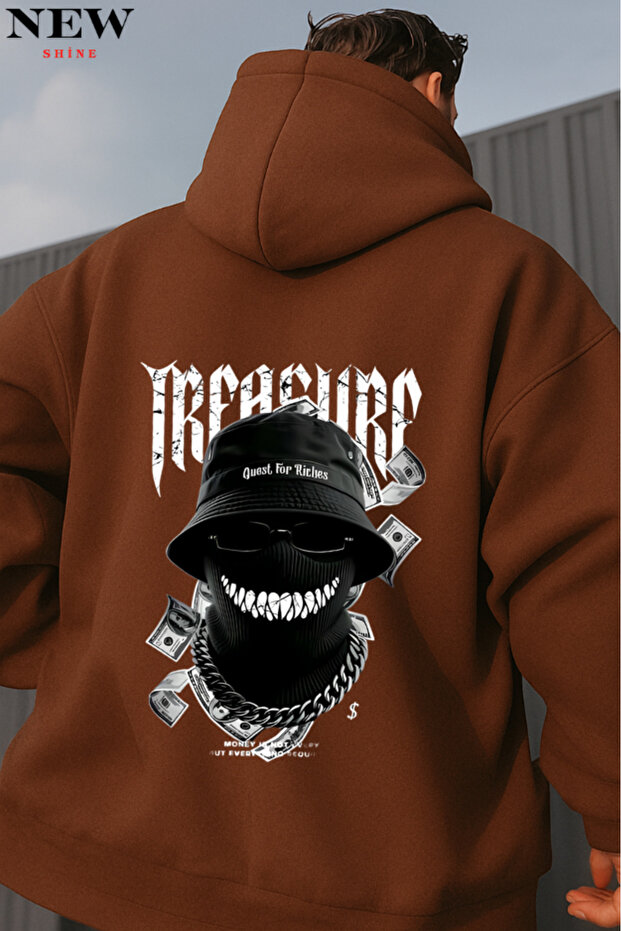 سويت شيرت بقلنسوة مطبوع عليه Treasure