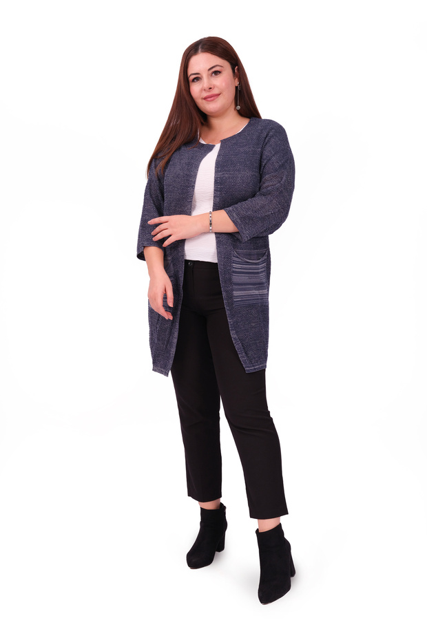 KADIN GÜNLÜK UZUN SİMLİ TRİKO HIRKA - 2