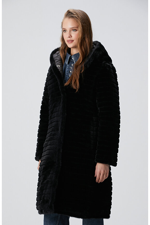 Siyah Çift Taraflı Kaban - 4