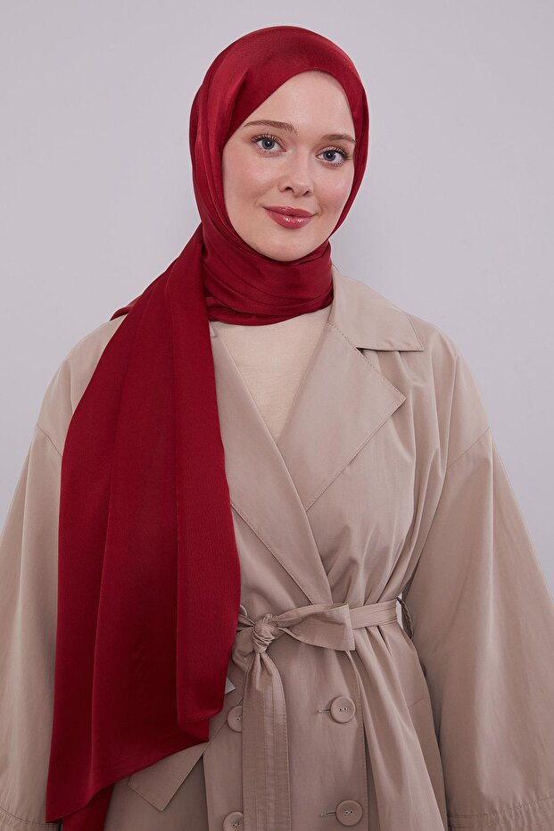 Red Plain Purple Shawl