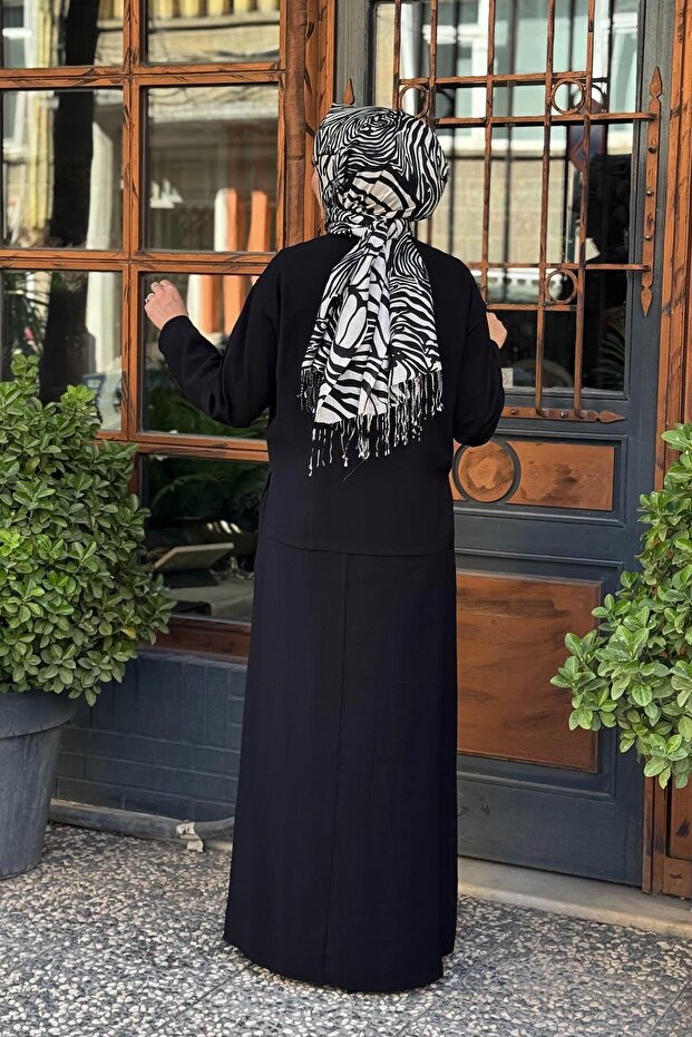 Elbise W-6943 Siyah - 4