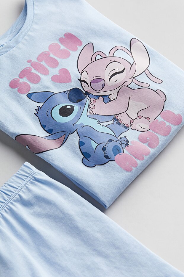 Baskılı Jarse Pijama Takımı - 2