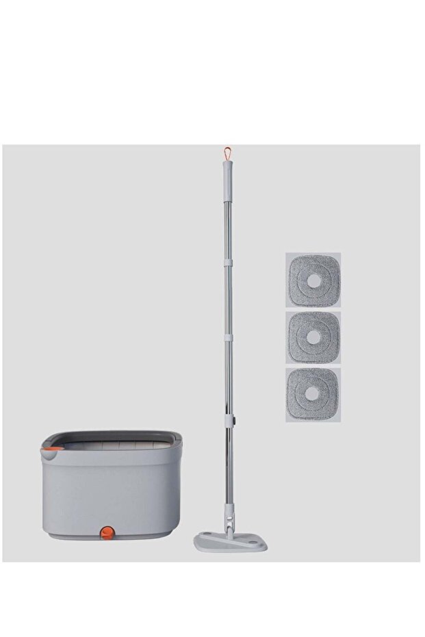 Spin Mop and Bucket Set,Microfiber Floor Mop, 180° Rotating Mop Head,3 Washable and Reusable Pad - 1