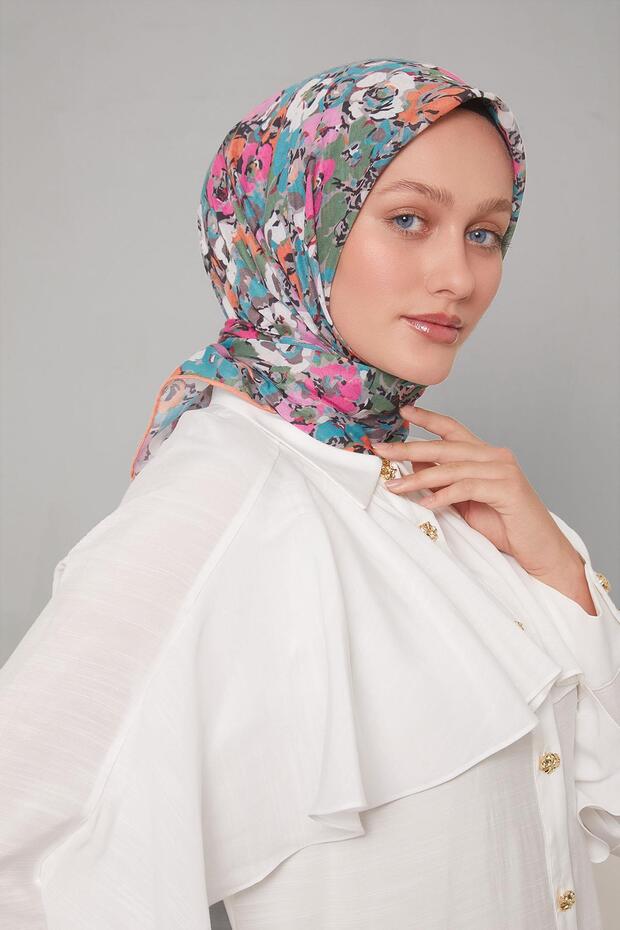 Salmon Clover Pattern Soft Scarf - 3