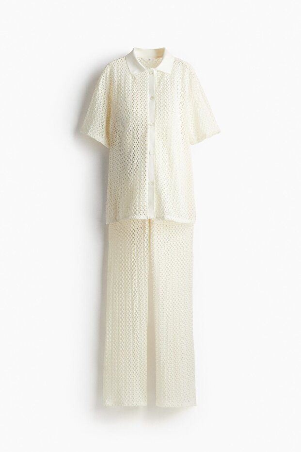 MAMA 2 Parçalı Dantel Jarse Set - 1