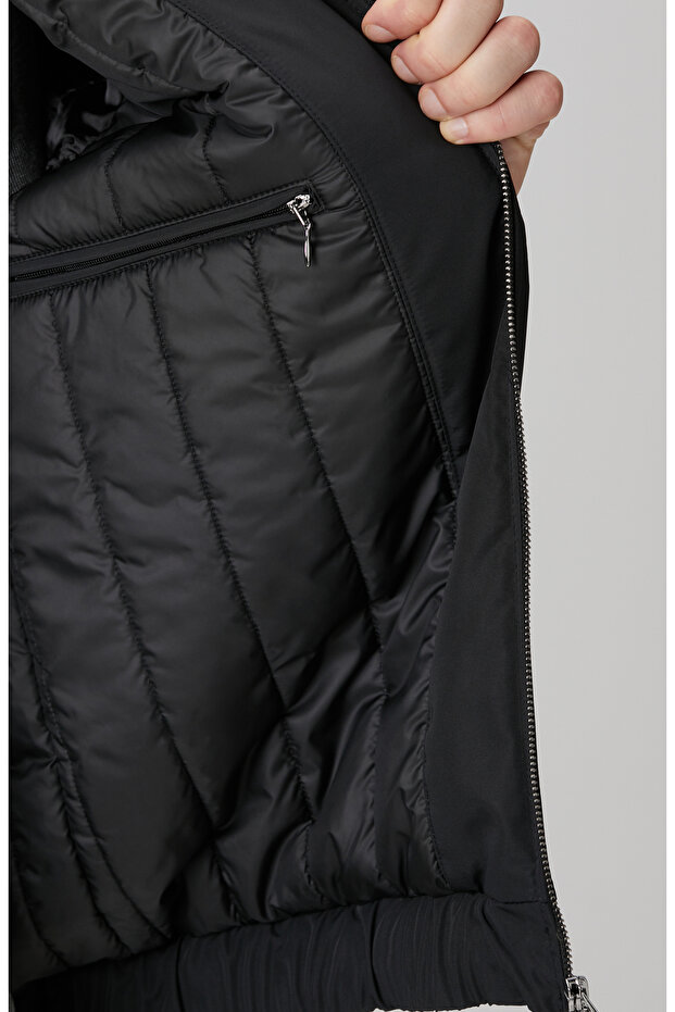 Siyah Bomber Mont - 8