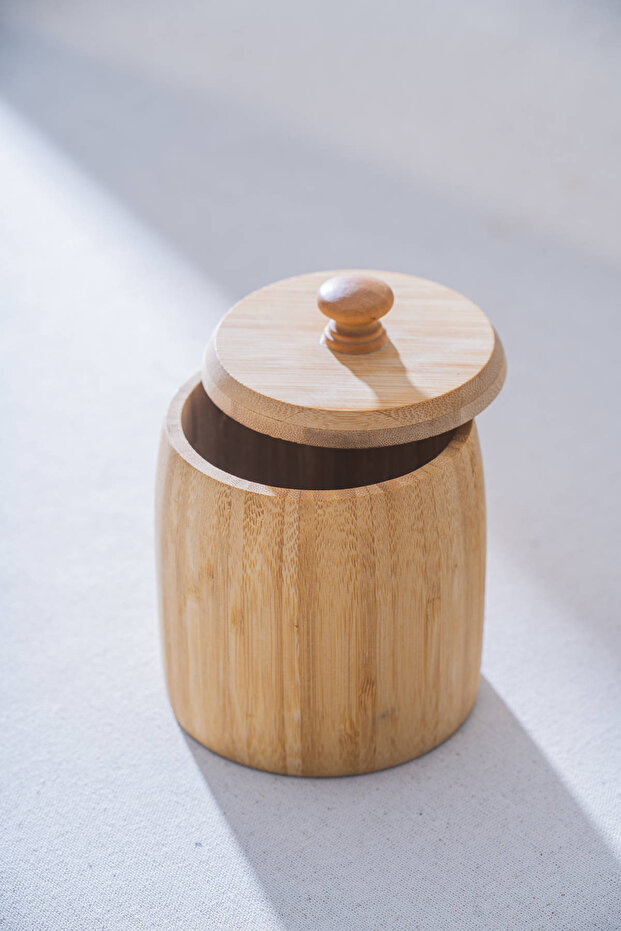 Bambu Kapaklı Kavanoz - 13 cm - 2