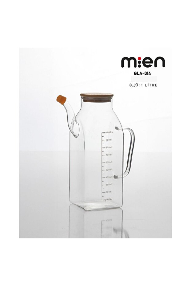 1 LT BAMBU KARE CAM YAĞDANLIK - 1