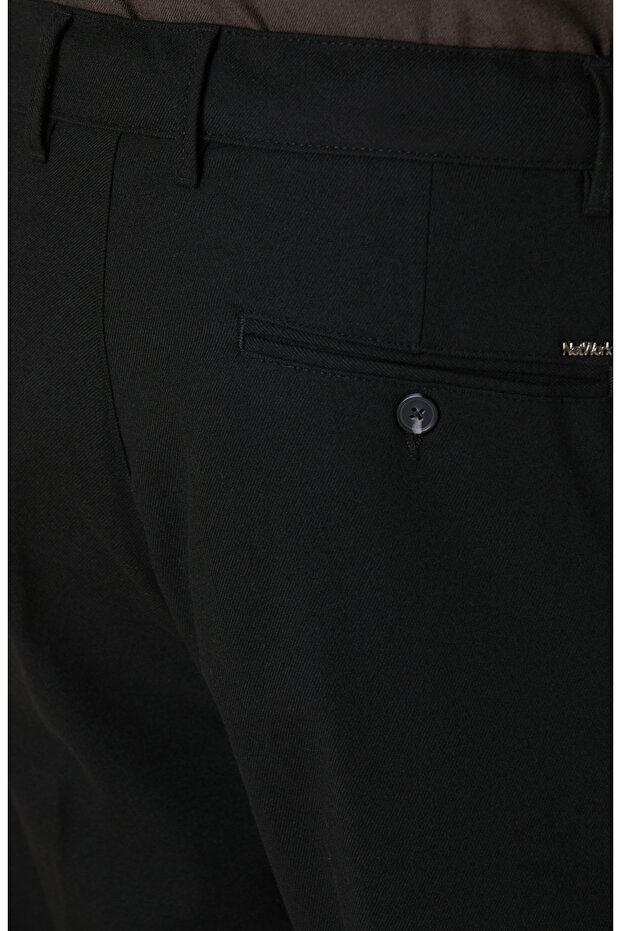 Siyah Dokuma Pantolon - 4