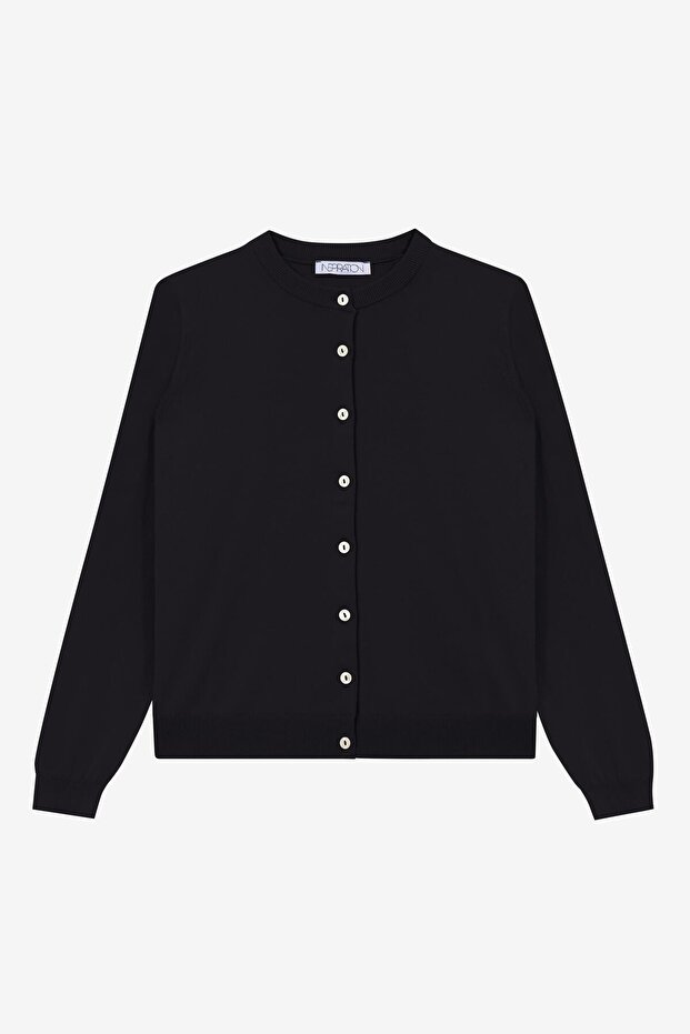 Gökçe Buttoned Transitional Cardigan Black