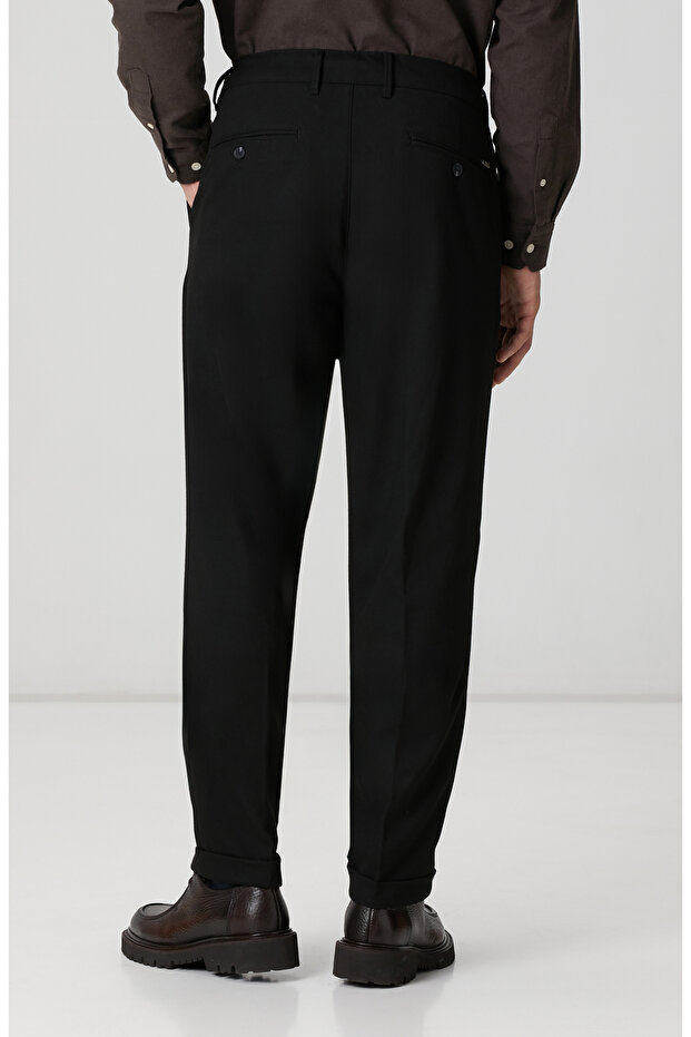 Siyah Dokuma Pantolon - 3