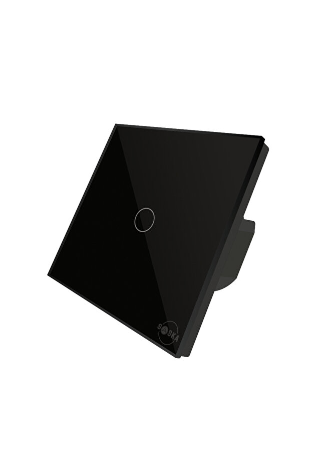 Smart WI-FI Wall Light Switch with App Control, Voice Control - Touch Glass Panel (1 Gang, Black)