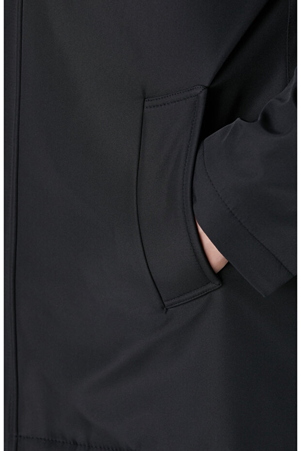 Siyah Dik Yaka Casual Kaban - 7