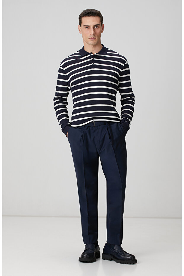 Lacivert Yün Pantolon - 1