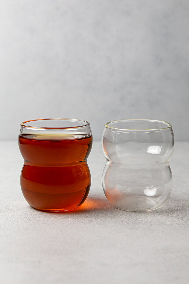 2-Piece Borosilicate Soft Drink Glass Cup Kw-1044