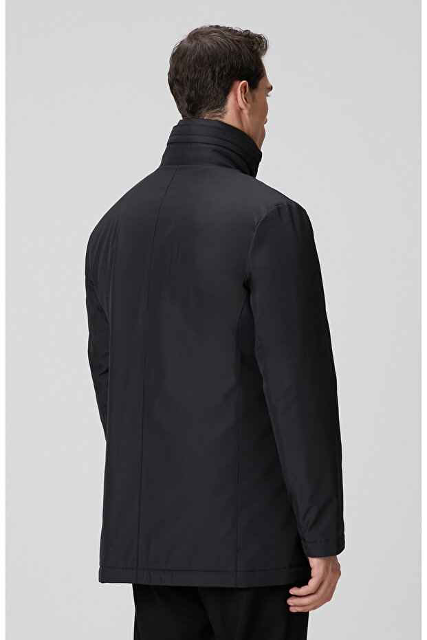 Siyah Dik Yaka Casual Kaban - 5